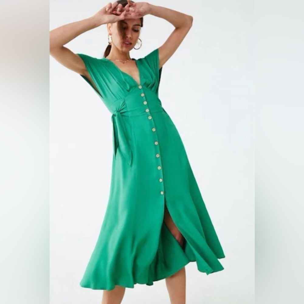 NWT Green Button-Down Dress